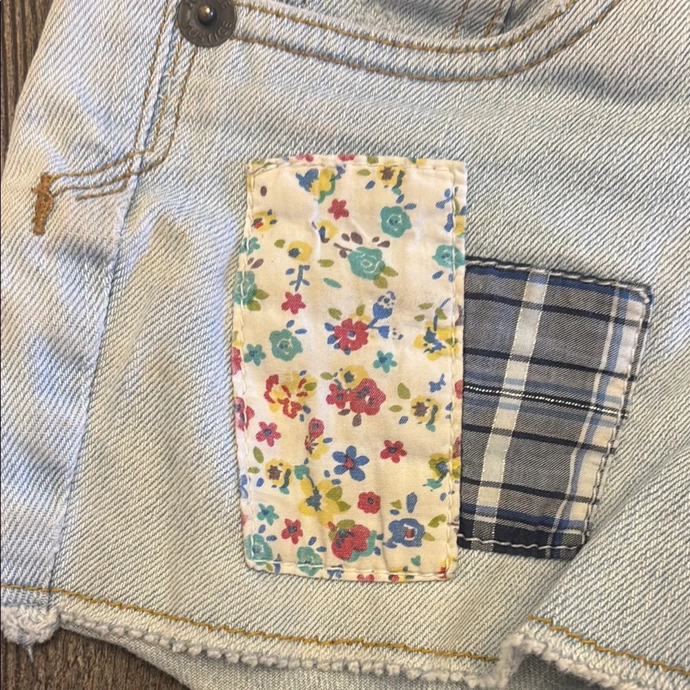 Justice Blue Distressed Denim Shorts‎